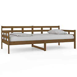 vidaXL Lit de jour sans matelas marron miel bois pin massif 90x200 cm