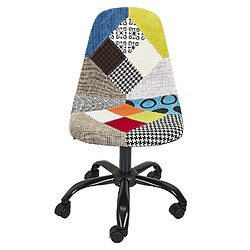 Avis Toilinux Chaise de bureau Patchwork réglable en hauteur avec 5 roulettes - Multicouleur