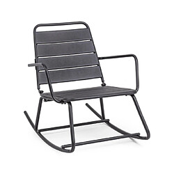 Mes Fauteuil à bascule de jardin 63x90x74 cm en acier anthracite - LAAPS