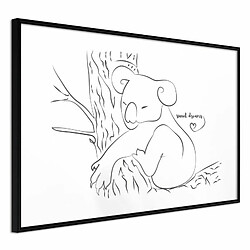 Paris Prix Affiche Murale Encadrée Resting Koala 30 x 20 cm Noir