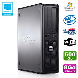 PC DELL Optiplex 780 DT Intel E5200 2,5Ghz 8Go Disque 500Go WIFI Win 7 Pro - Occasion