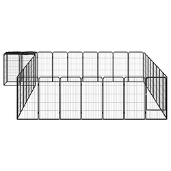 vidaXL Parc pour chien 34panneaux Noir 50x100cm Acier enduit de poudre