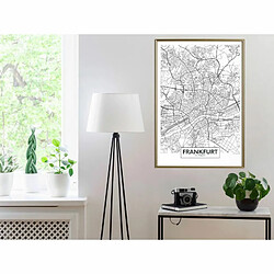 Paris Prix Affiche Murale Encadrée City map Frankfurt 40 x 60 cm Or