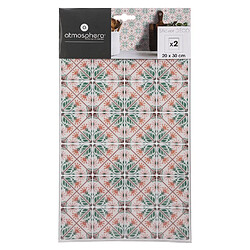 Atmosphera, Createur D'Interieur 2 stickers Mosaic 20 x 30 cm - Rose et vert