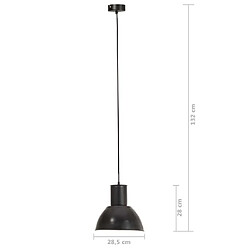 vidaXL Lampe suspendue 25 W Noir Rond 28,5 cm E27 pas cher