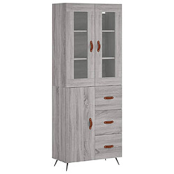 vidaXL Buffet haut Sonoma gris 69,5x34x180 cm Bois d'ingénierie