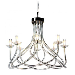 Lumière Chandelier sans abats jours Borosi Chrome 8 ampoules 75cm