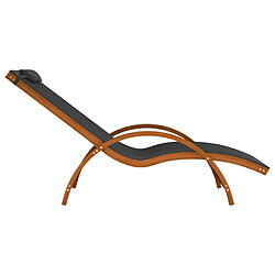 Avis vidaXL Chaise longue avec coussin gris textilène/bois massif peuplier