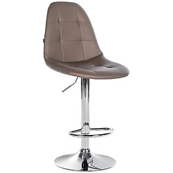 Decoshop26 Tabouret de bar x1 avec repose-pieds hauteur réglable pivotant assise en PVC marron cadre métallique chromé 10_0004821