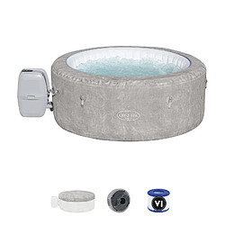 Spa Gonflable Bestway Lay-Z Zurich 120 Bulles AirJet 180x66 cm pour 4 Personnes Rond Gris