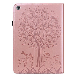 Etui en PU motif cerf et arbre avec support or rose pour votre Huawei MediaPad M5 lite 10