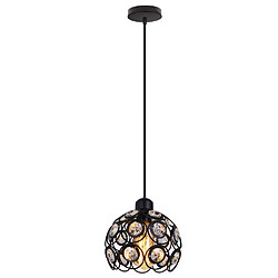 Stoex Moderne Suspension de Cristal Lampe E27 Lustre Plafonniers Industrielle Noir (sa