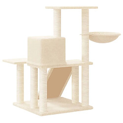 Avis Helloshop26 Arbre à chat meuble tour grimper jouet grattage grattoir escalade plateforme avec griffoirs en sisal 82 cm crème 02_0022524