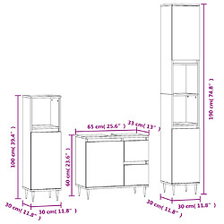 vidaXL Ensemble de meubles de salle de bain 3 pcs blanc brillant pas cher