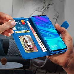 Avizar Housse Huawei P Smart 2020 / 2019 / Honor 10 Lite Porte carte Support Vidéo Bleu pas cher