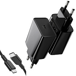 Chargeur USB-C Noir 20W + Cable pour iPhone 14 / 13 / 12 / 11 / PRO / MINI / MAX Little Boutik®