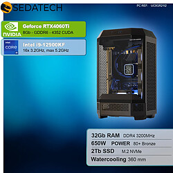 Sedatech PC Gamer Pro Tower • Intel i9-12900KF • RTX4060Ti • 32Go RAM • 2To SSD M.2 • sans OS