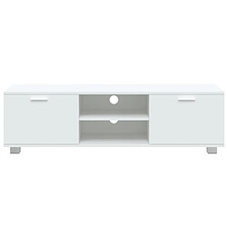 Acheter Maison Chic Meuble TV scandinave - Banc TV pour salon Blanc 140x40,5x35 cm Bois d'ingénierie -MN31115