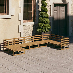 Maison Chic Salon de jardin 8 pcs - Table et chaises d'extérieur - Mobilier/Meubles de jardin Moderne marron miel bois de pin massif -MN80411