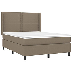 Avis vidaXL Sommier à lattes de lit matelas LED Taupe 140x200 cm Tissu