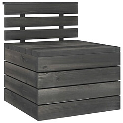 Avis vidaXL Salon palette de jardin 4 pcs Bois de pin massif Gris foncé