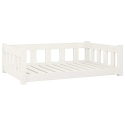 vidaXL Lit pour chien blanc 95,5x65,5x28 cm bois de pin solide