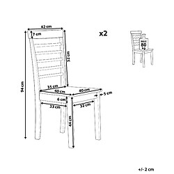 Avis Beliani Chaise de salle à manger Set de 2 Blanc BATTERSBY