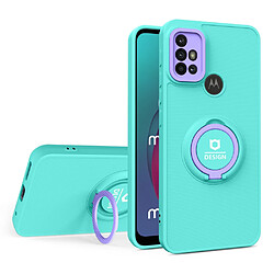 Coque en TPU antichoc avec béquille Vert clair/violet pour votre Motorola Moto G10/G20/G30