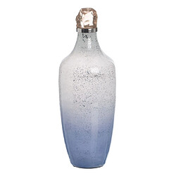 Avis BigBuy Home Bouteille Bleu Argenté Résine Verre 16 x 16 x 44 cm Décorative