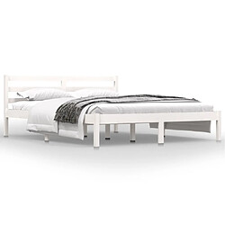 Avis Maison Chic Lit adulte - Lit simple Cadre de lit,Structure du lit Contemporain Bois de pin massif 150x200 cm Blanc très grand -MN65257