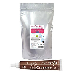 Scrapcooking Préparation pour barbe à papa bleue 400 g + 1 Stylo chocolat offert