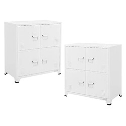 ML DESIGN MODERN LIVING Lot de 2 armoires de bureau Armoire de classement Armoire en acier avec étagères