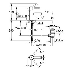 Mitigeur de lavabo 35 mm monocommande ESSENCE - GROHE - 33562-000