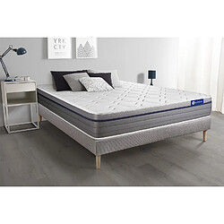 ACTISOM Ensemble matelas Latex+Mémoire de forme ACTILATEX ZEN 140x190 Maxi épaisseur 7zones de confort + sommier KIT gris