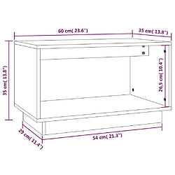 vidaXL Meuble TV Gris 60x35x35 cm Bois de pin massif pas cher