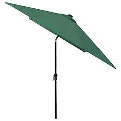 Acheter vidaXL Parasol de jardin avec LED et mât en acier Vert 2x3 m