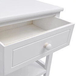 Acheter Helloshop26 Table de nuit chevet commode armoire meuble chambre 2 pcs bois blanc 1402070