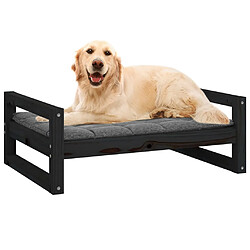 Avis vidaXL Lit pour chien Noir 75,5x55,5x28 cm Bois de pin solide