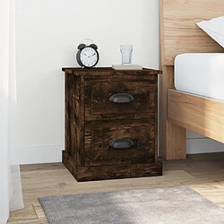 Maison Chic Lot de 2 Tables de chevet - Tables de Nuit chêne fumé 39x39x47,5 cm bois ingénierie