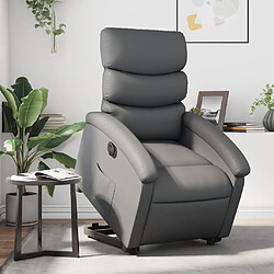 vidaXL Fauteuil inclinable électrique gris similicuir