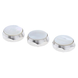 Avis 3x Boutons de Trompette Réparation Trompette Valve Motif Hexagone Pièce Remplacement Instrument à Vent - Blanc