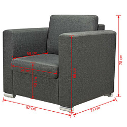 vidaXL Fauteuil gris foncé tissu pas cher