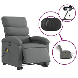 Acheter vidaXL Fauteuil inclinable de massage électrique Gris foncé Tissu