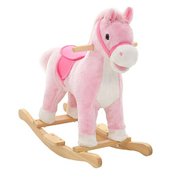 vidaXL Cheval à bascule Peluche 65x32x58 cm Rose