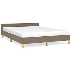 Maison Chic Lit adulte - Cadre Structure de lit avec tête de lit Contemporain Taupe 140x190 cm Tissu -MN71436