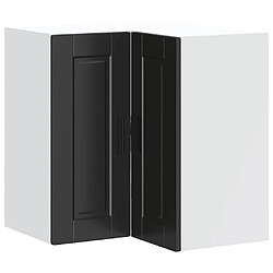 vidaXL Armoire d'angle murale de cuisine Porto noir bois d'ingénierie