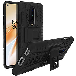 Avizar Coque OnePlus 8 Protection Semi-rigide Antichoc Béquille Support Noir