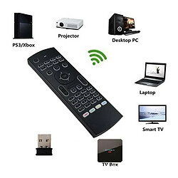 Universal Noir Mini 2.4G Air Mouse Télécommande Smart TV Box PC pas cher