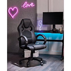 Beliani Chaise de bureau en cuir PU noir FIGHTER