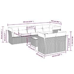 Avis Maison Chic Ensemble Tables et chaises d'extérieur 9 pcs avec coussins,Salon de jardin noir résine tressée -GKD185067